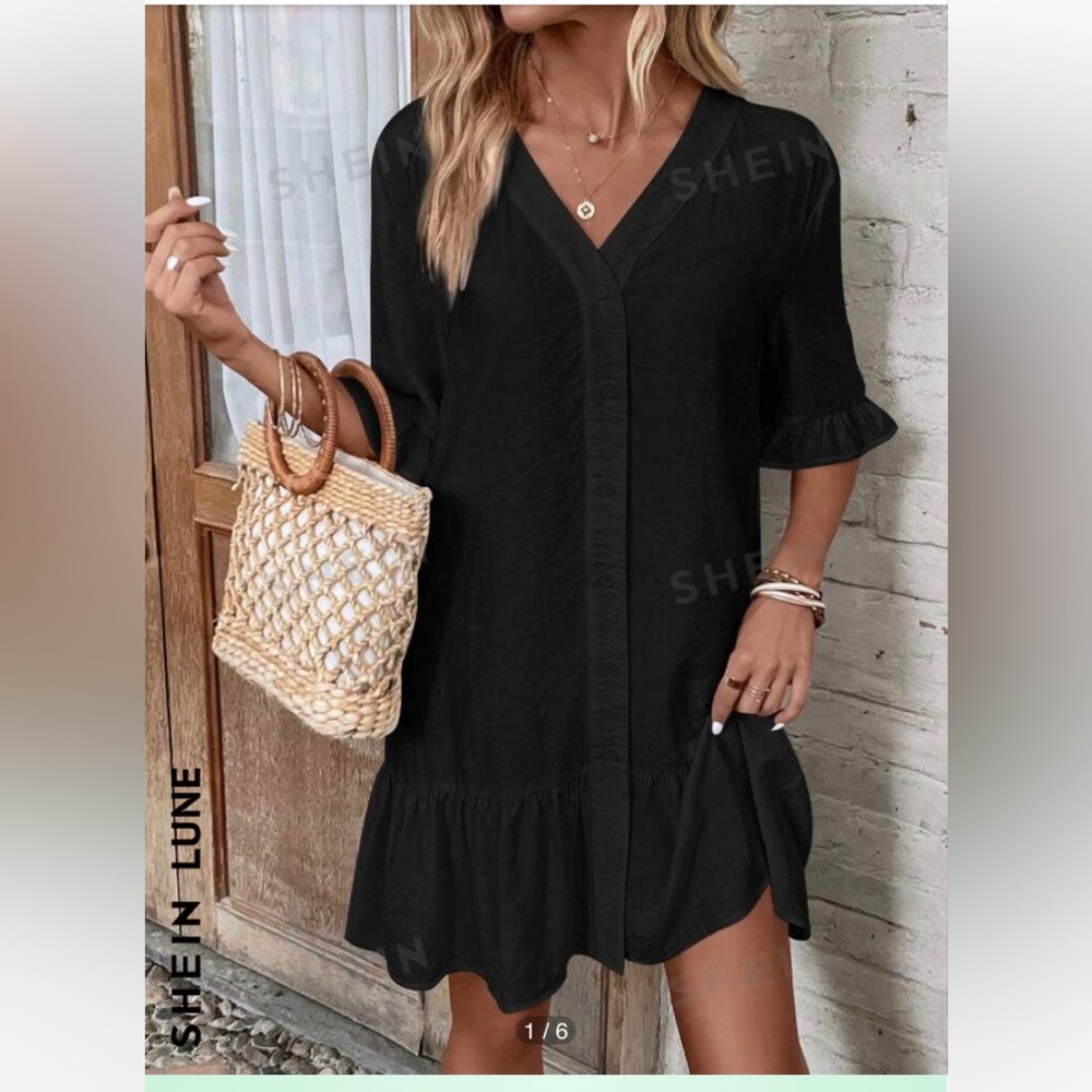 🌴 5/$50 Bamboo Flirty Dress Sz L